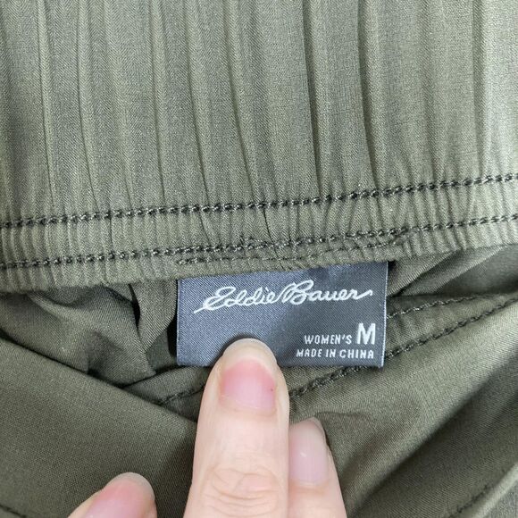 Eddie Bauer Pants Womens Medium Olive Departure Ankle Pull On Stretch Travel - Picture 10 of 16